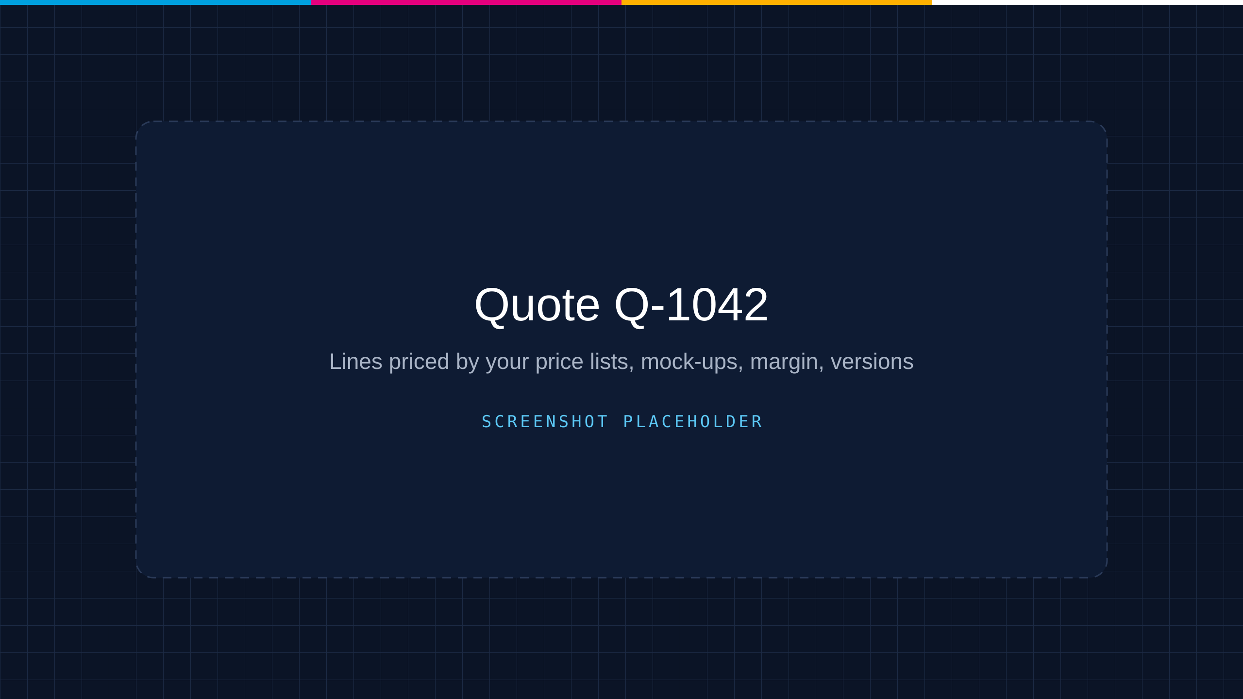 A quote in the Total Print Hub Admin: priced lines with mock-ups, the margin staff see, versions and activity
